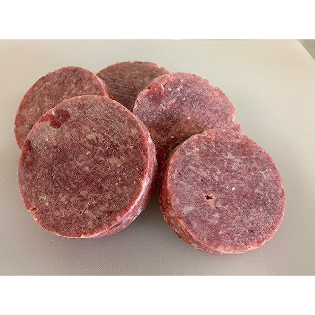 Dog burgers - Raw ground chicken 8 lbs/case approx 20 patties