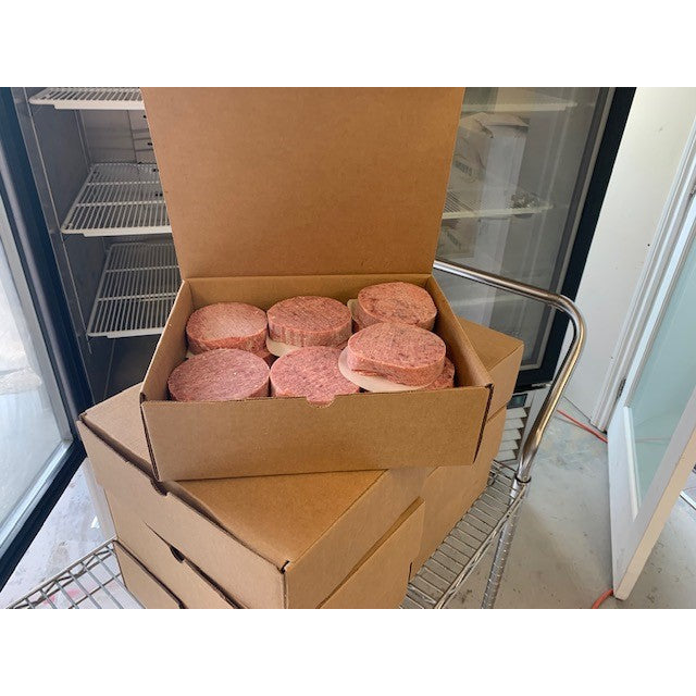 Dog burgers - Raw ground chicken 8 lbs/case approx 20 patties