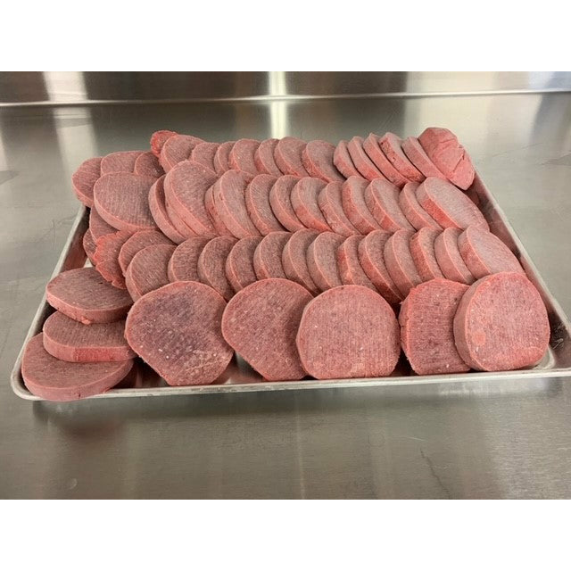 Dog burgers - Raw ground chicken 8 lbs/case approx 20 patties